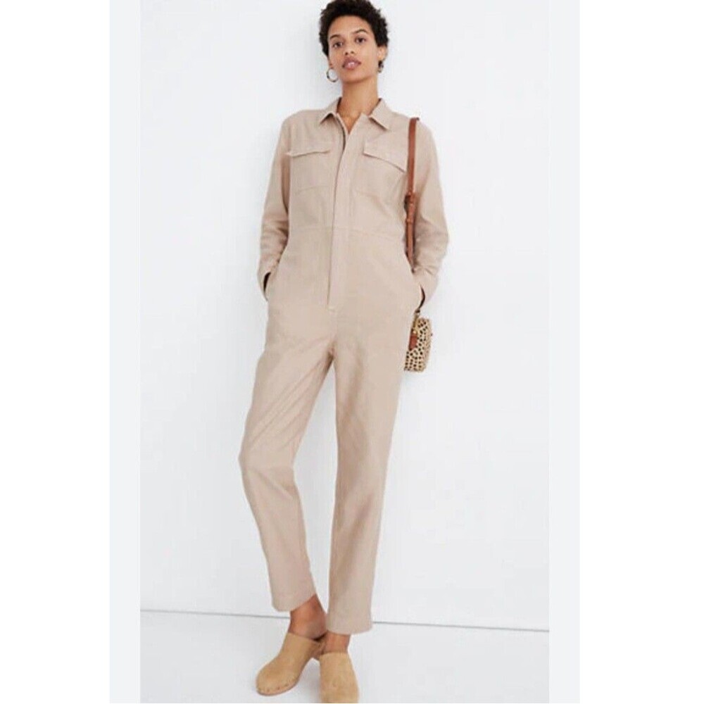 NWT Madewell Garment Dyed Zip Front Coverall in Avalon Dusty Pink‎ Jumpsuit XS